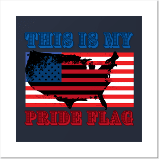 4th July American Pride Flag Stars Independence Day Posters and Art